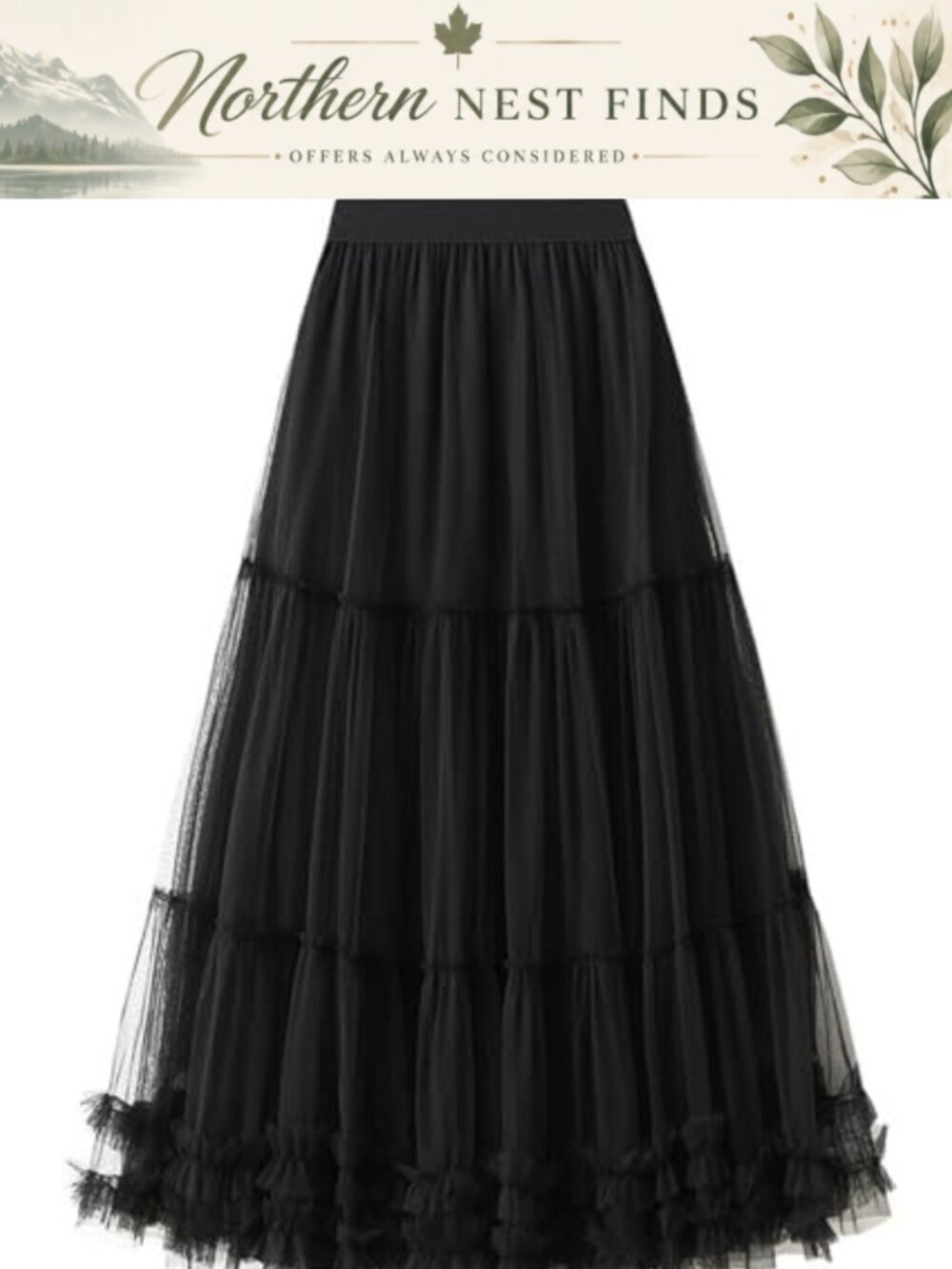 Women's Tulle Maxi Skirt High Waisted A-Line Flowy Layered Fairy Skirt